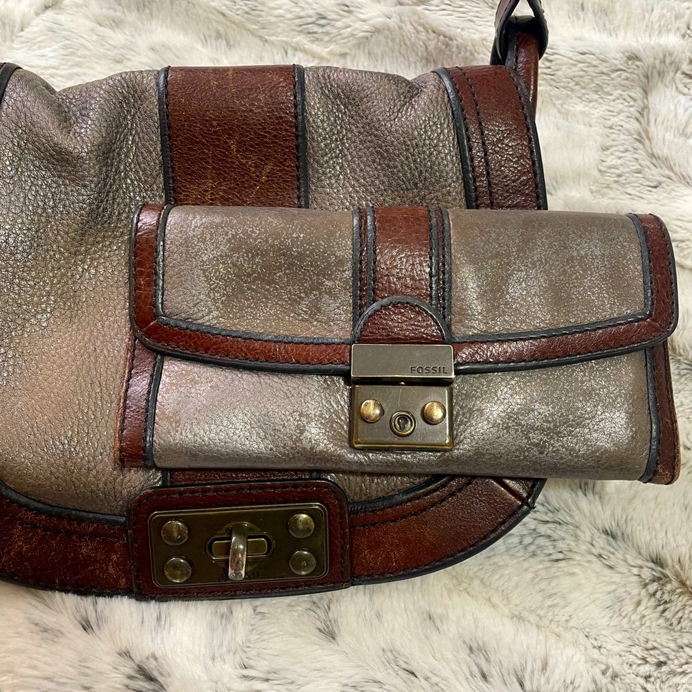 Fossil Vintage Edition Leather Crossbody Bag With Wallet